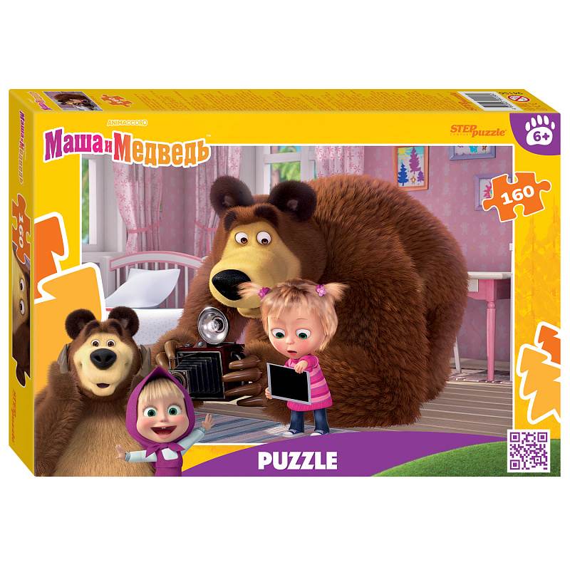 Мозаика "puzzle" 160 "Маша и Медведь (нов.)" (Анимаккорд)